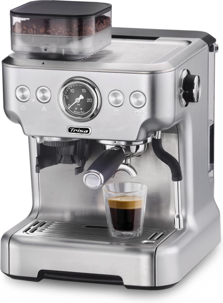 Trisa Barista Plus Koffiezetapparaat Zilver Met koffiemolen