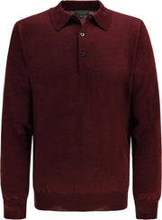 The English Hatter Mannen Maryland Polo Trui Rood Merinowol Maat: l