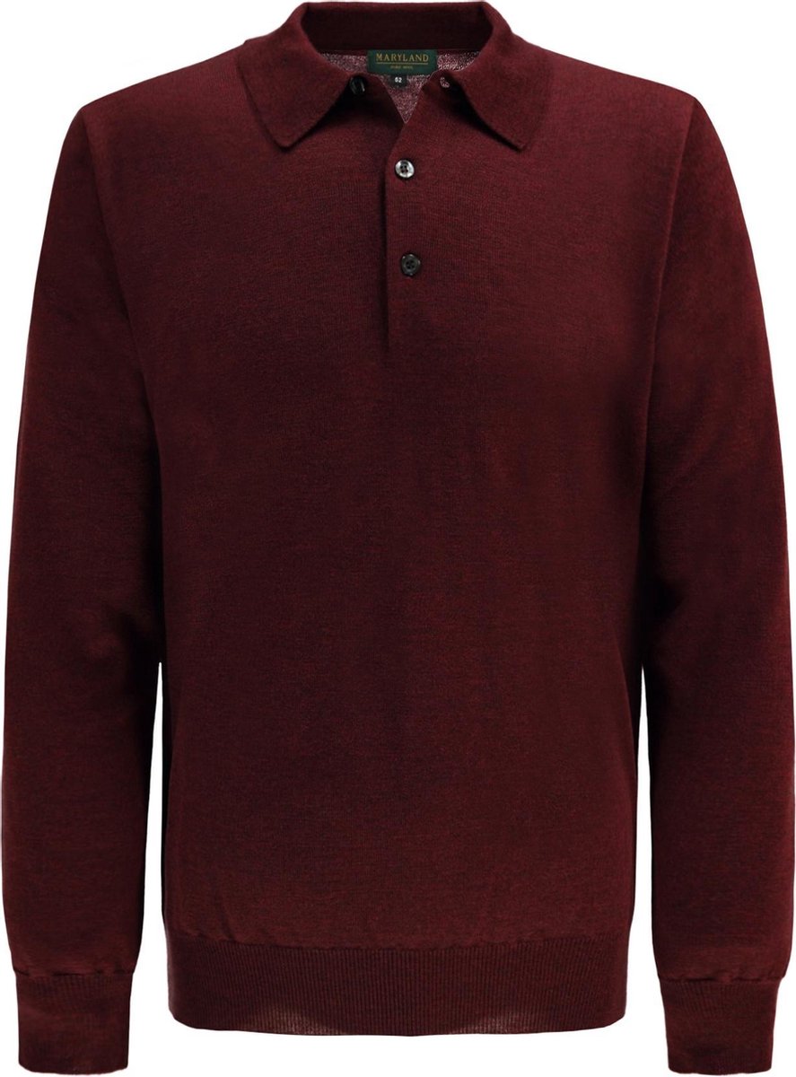The English Hatter Mannen Maryland Polo Trui Rood Merinowol Maat: l