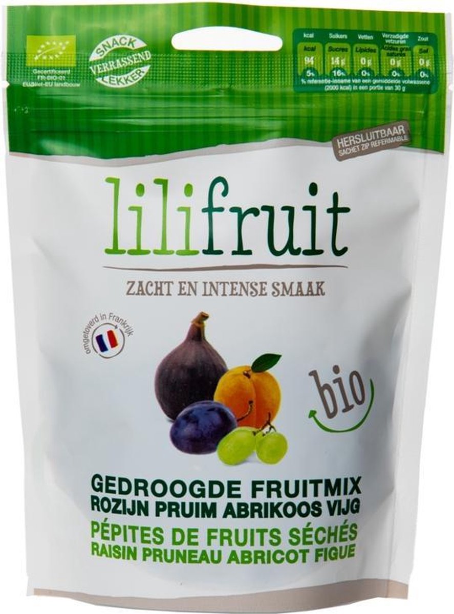 Lilifruit Biologisch Gedroogd Fruitmix : pruim