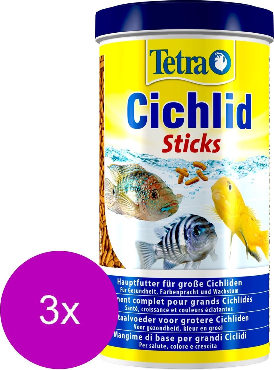 Tetra Cichlid Sticks - Vissenvoer - 3 x 1 l