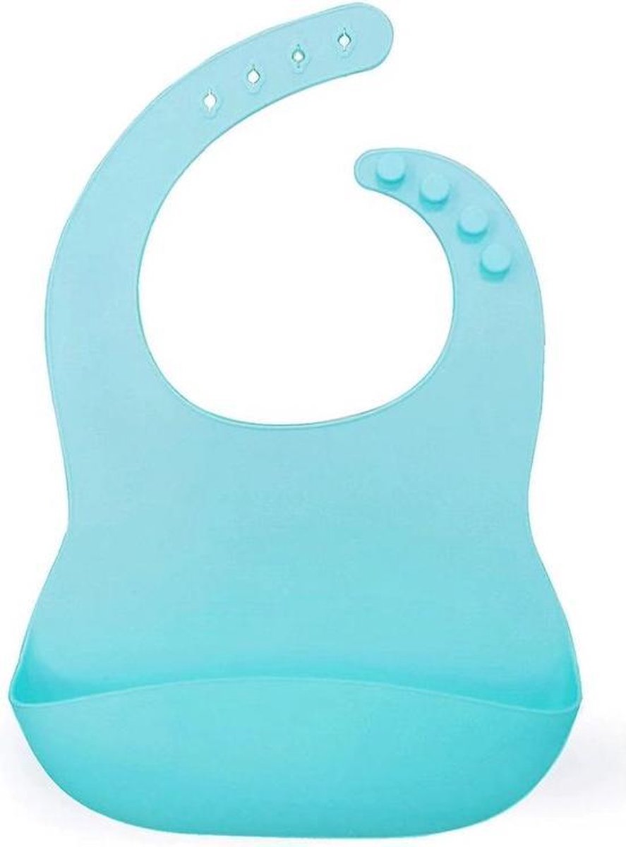 Blauw silicone slabbetje/slabber - Hoge kwaliteit! - Waterdicht met opvangzak - Extra soepel