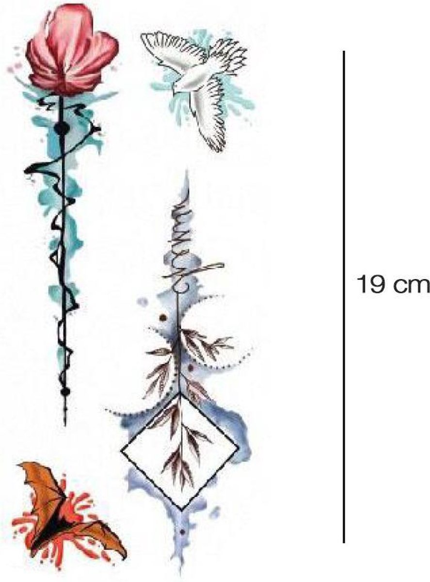 Roos en duif neptattoo