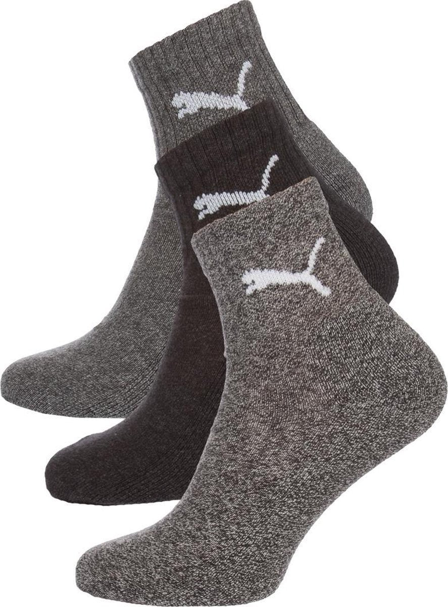 Puma - 3-pack Korte Sport Sokken Grijs - Unisex - 39-42