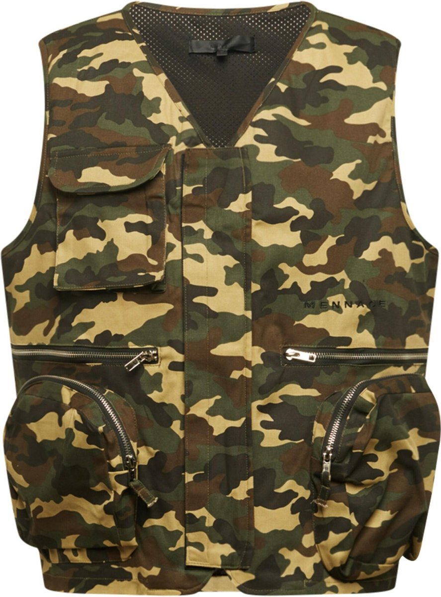 Mennace bodywarmer woodland Donkergrijs-M