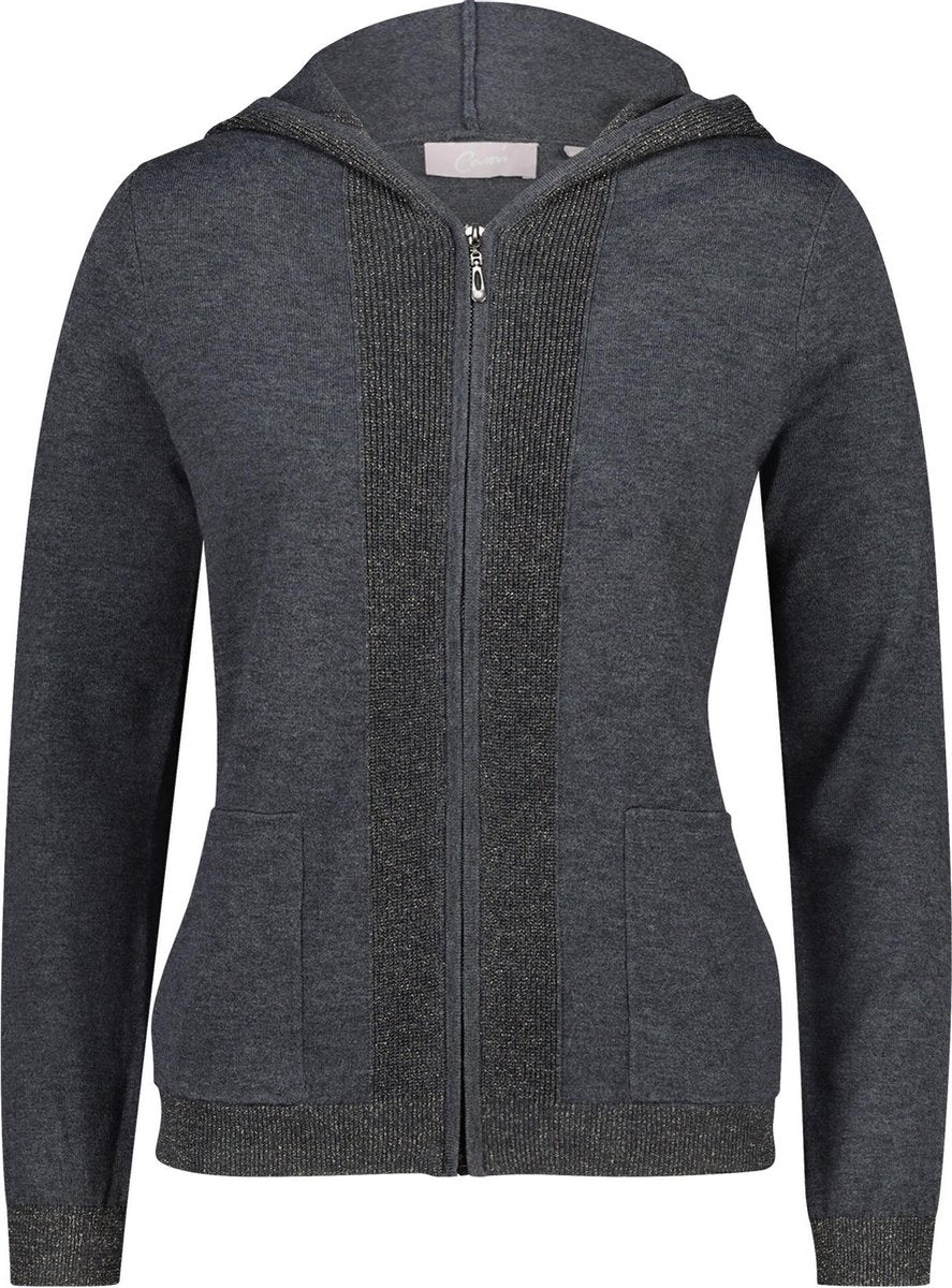 Cassis - Cardigan met capuchon - Donkergrijs