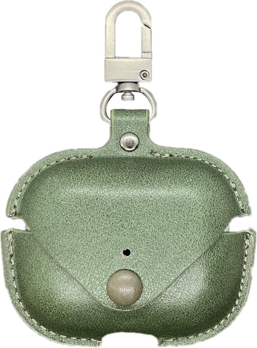 Hoes - Etui - Leer - Groen - geschikt voor Airpods Pro