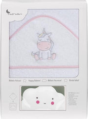 Interbaby Badcape En Nachtlamp 100 Cm Katoen Roze/wit 2-delig