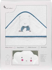 Interbaby Badcape En Nachtlamp 100 Cm Katoen Wit/navy 2-delig