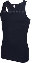 Heren Halterhemd 100% Katoen - Marine - Maat M