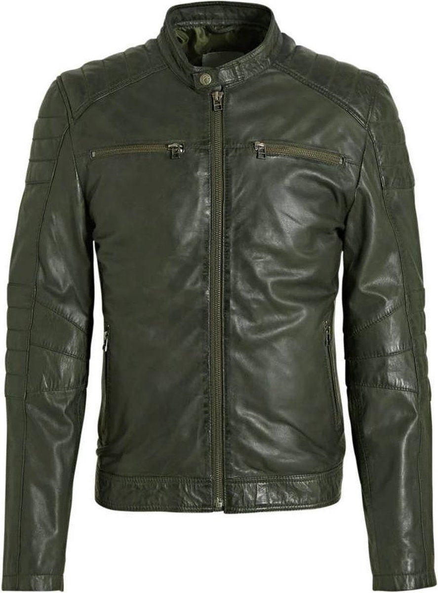 Goosecraft Lederen Jacket 965 California military green XXL (valt klein)