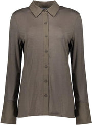 Blouse Top Geisha Viscose Poplin Army