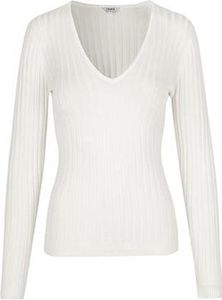 Rib longsleeve met v-hals - Rick - mbyM