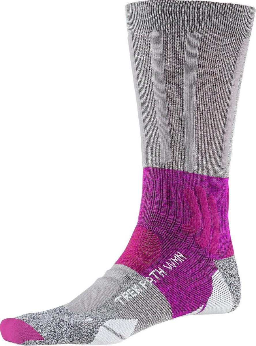 X-socks Wandelsokken Trek Path Nylon Grijs/paars Maat 35/36
