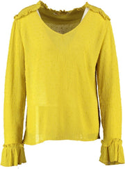 Aaiko geel blouse shirt viscose - Maat XS