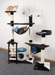 Krabpaal Creative "Blauw/Wit/Antraciet" (150*28_30cm) - krabpaal voor grote katten - krabpaal voor katten