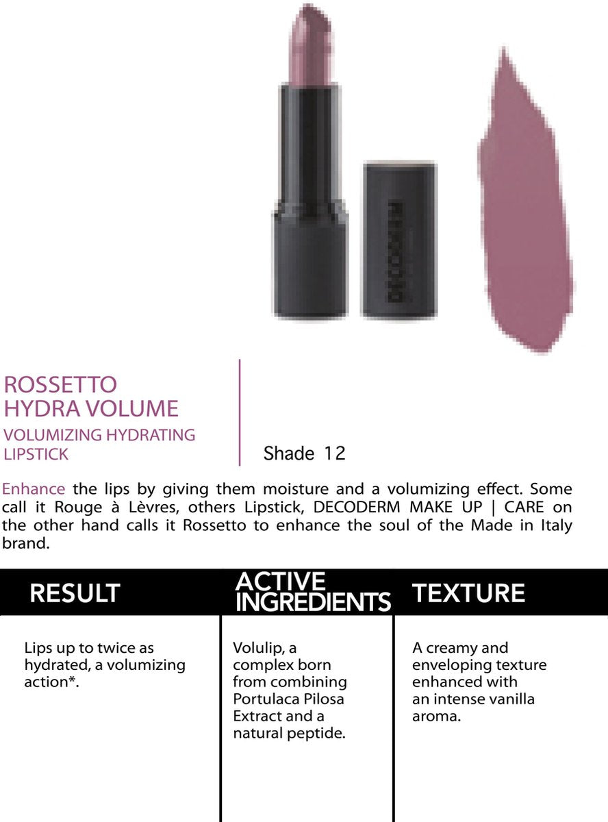 ROSSETTO HYDRA VOLUME 12 VOLUMIZING HYDRATING LIPSTICK 4ML