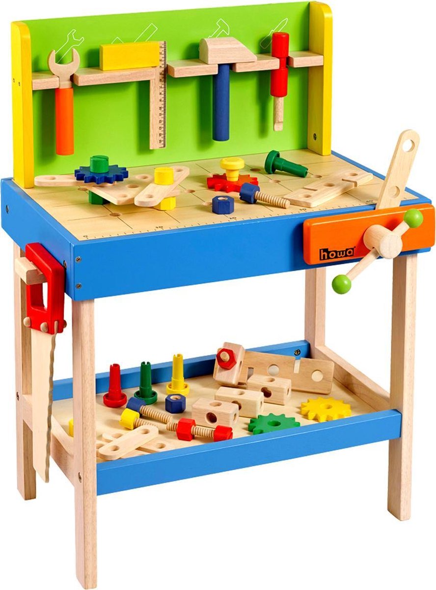howa Houten Speelgoed Werkbank met 49 Accessoires 4904