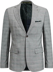 WE Fashion Heren slim fit geruite blazer