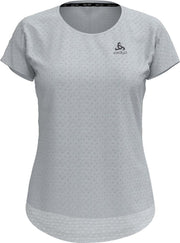 Odlo Bl Top Crew Neck S/S Millennium Linencool Dames Sportshirt - Light Grey Melange - Maat L
