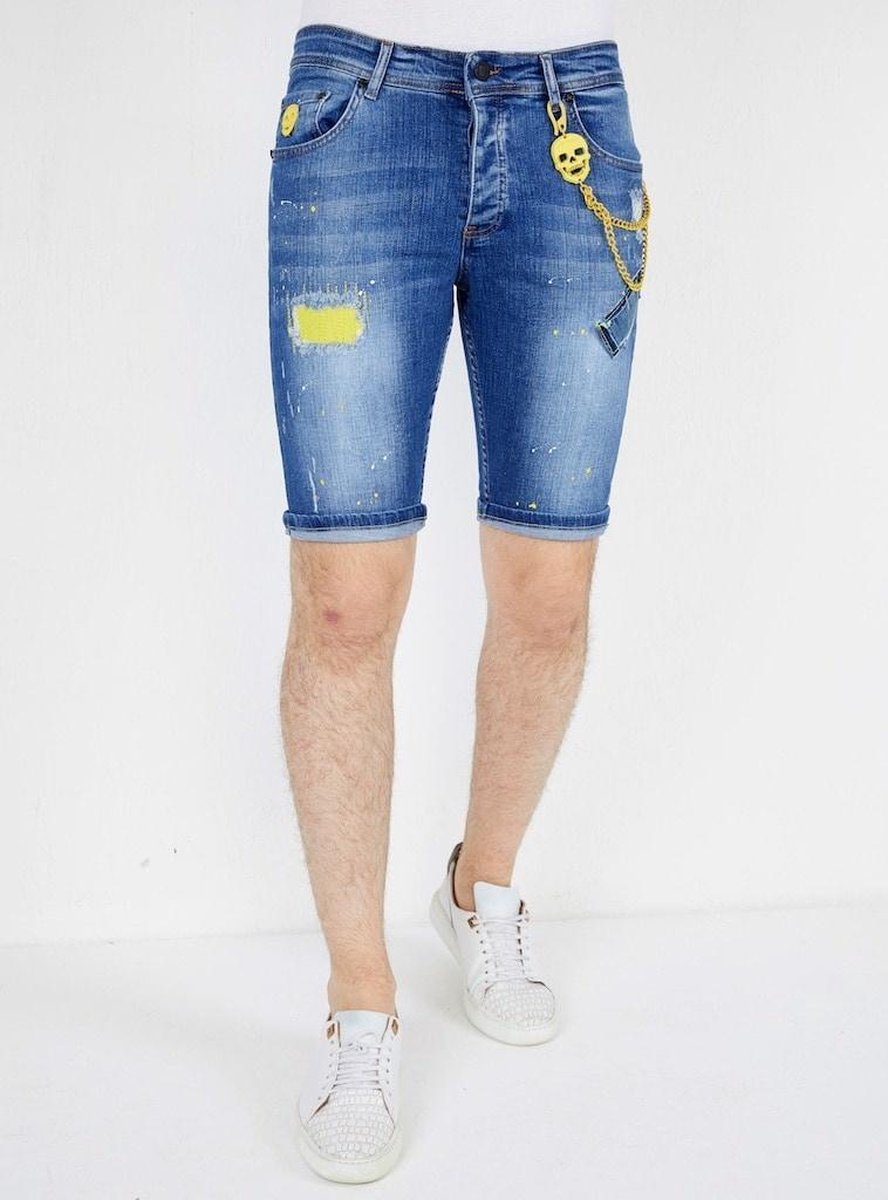 Local Fanatic Exclusieve Spijker Korte Broek Heren- 1046 - Blauw - Maten: 38