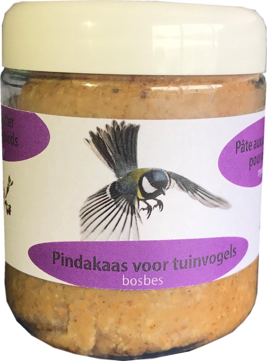 Pindakaas voor vogels met bosbessen