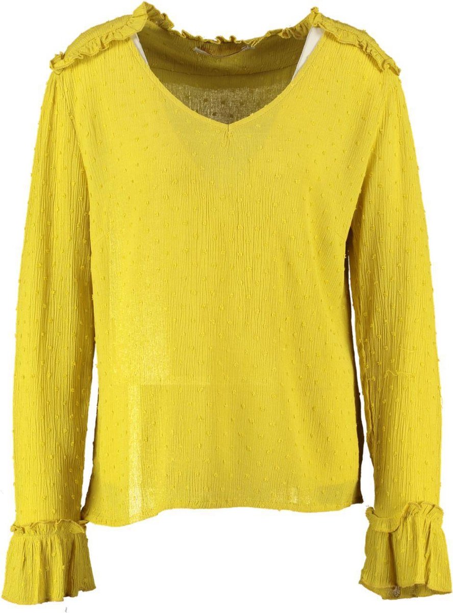 Aaiko geel blouse shirt viscose - Maat S