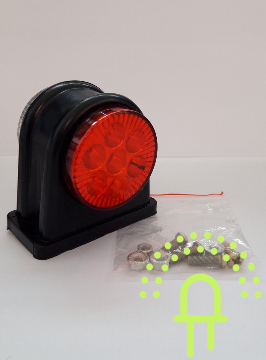 Breedtelamp Rood/Wit 10-30v 14 LED