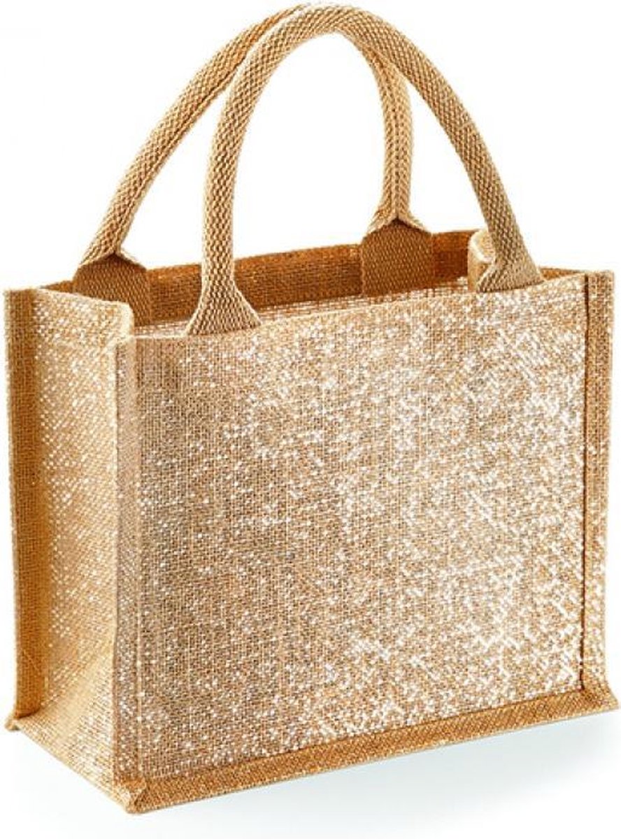 Shimmer Jute Mini Gift Bag (Natuurlijk Goud)