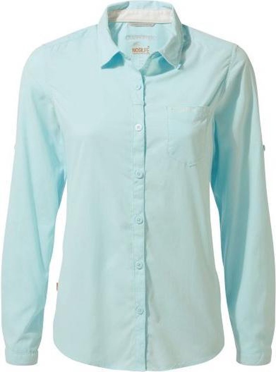 Craghoppers Blouse Nosilife Bardo Dames Polyester Lichtblauw Maat 36