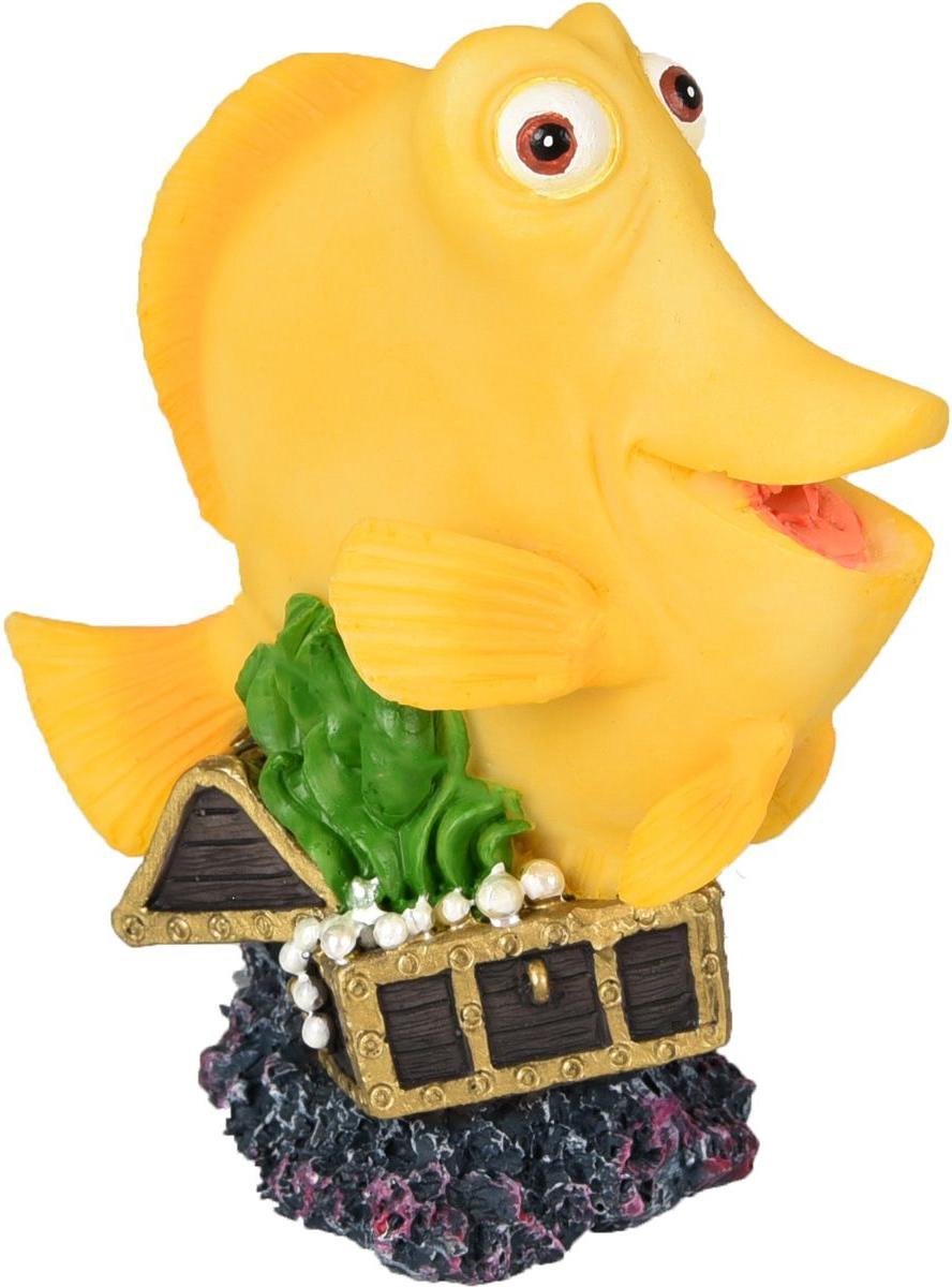 Aquarium decoratie Leto Gele Vis - 9 x 5 x 11 cm