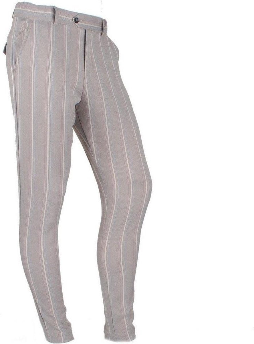Ferlucci - Heren Chino - Fish - Gestreept - Stretch - Sand