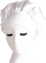 Bonnet Satijn - Polyester XL|Slaapmuts Satijn|Hoofddeksel|Unisex|Elastisch|Cabantis|Wit