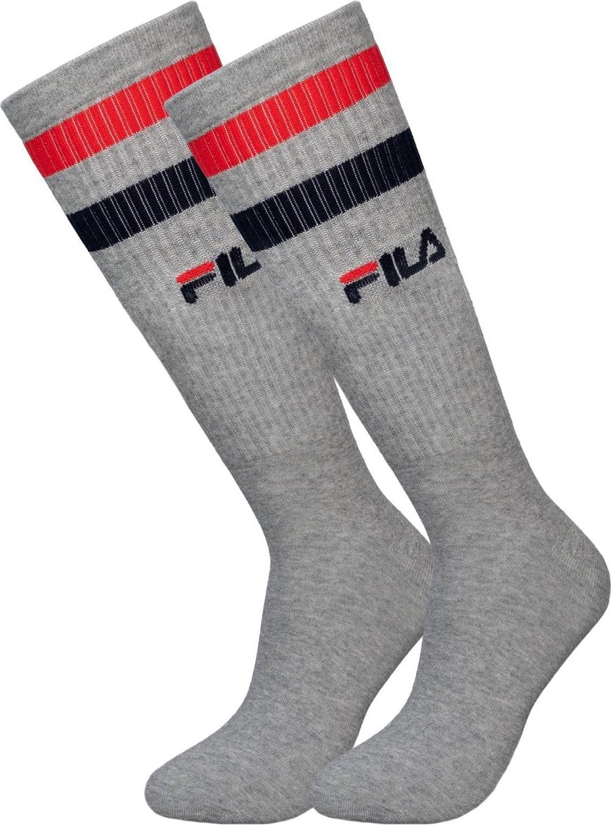 Fila - 4-pack Hoge Sokken - Grijs - Maat 35-38