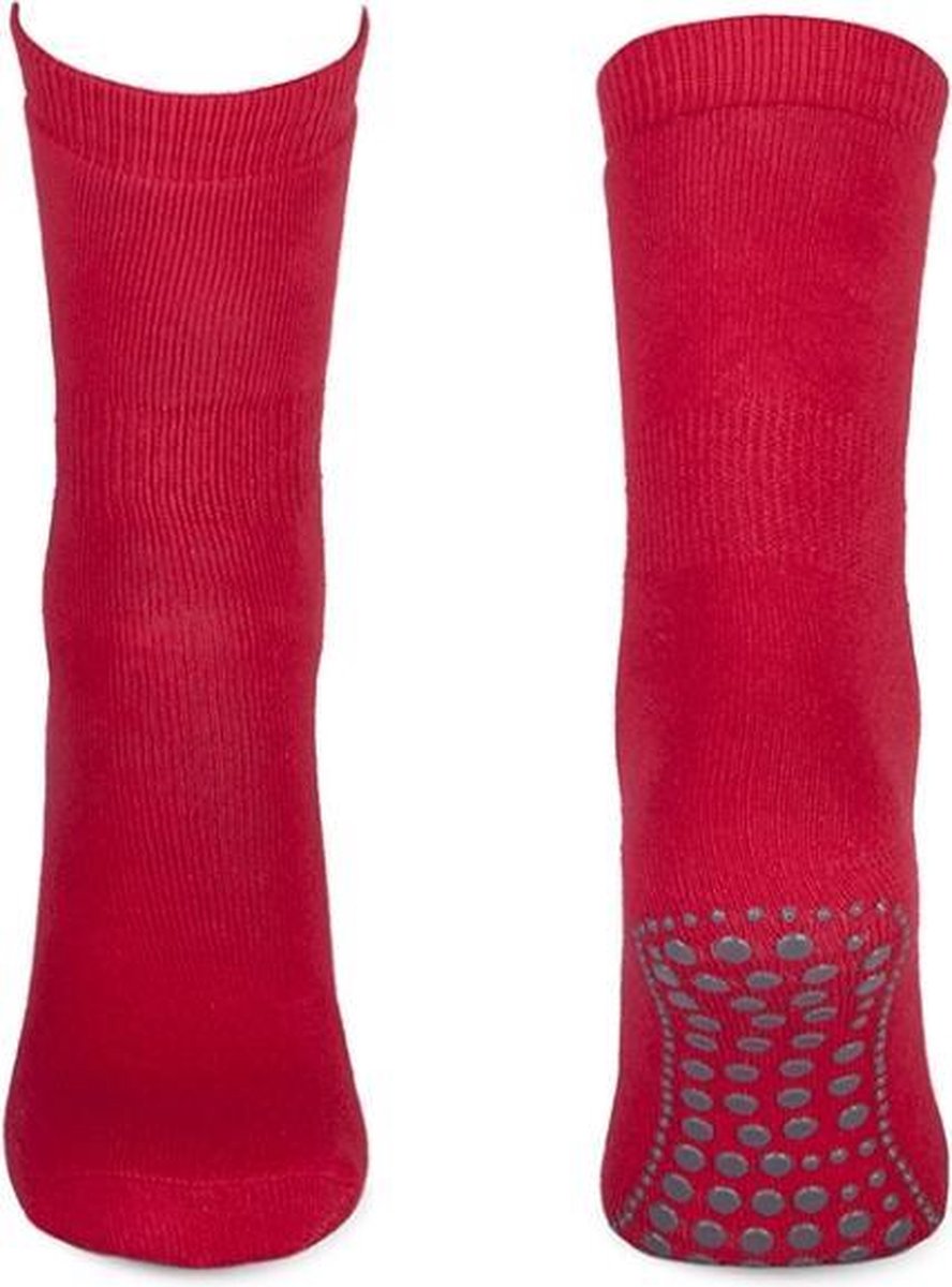 Basset Kinder/dames Homepads sokken 1 paar rood  - 38