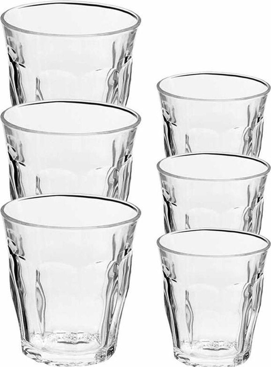 Drinkglazen/waterglazen Picardie set transparant 220/250 ml - 12-delig - koffie/thee glazen