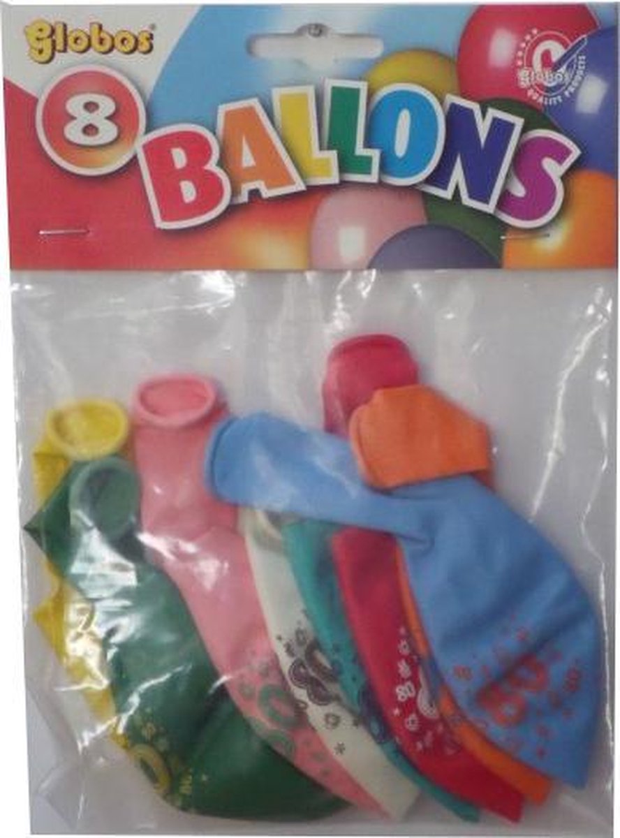 80 jaar ballonnen 8 stuks