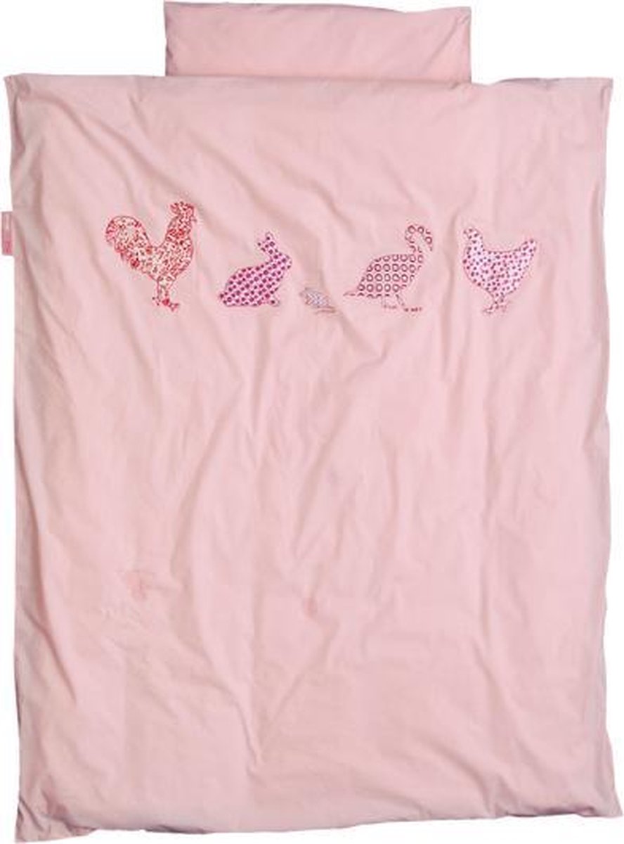 Taftan - Dekbedovertrek Kip en vrienden - 100 x 135 cm - roze
