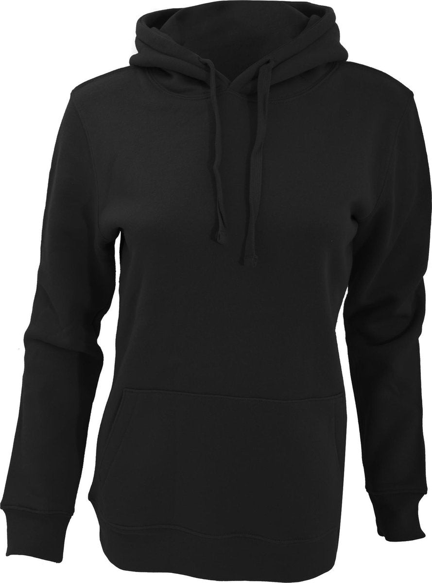 Russell Dames Premium Authentieke Hoodie (3-Lagen Stof) (Zwart)