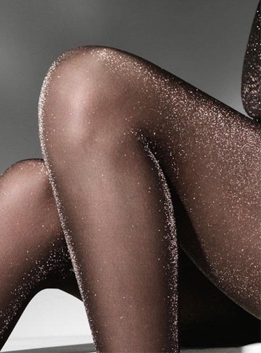 Zwarte glitter panty Small / Cette