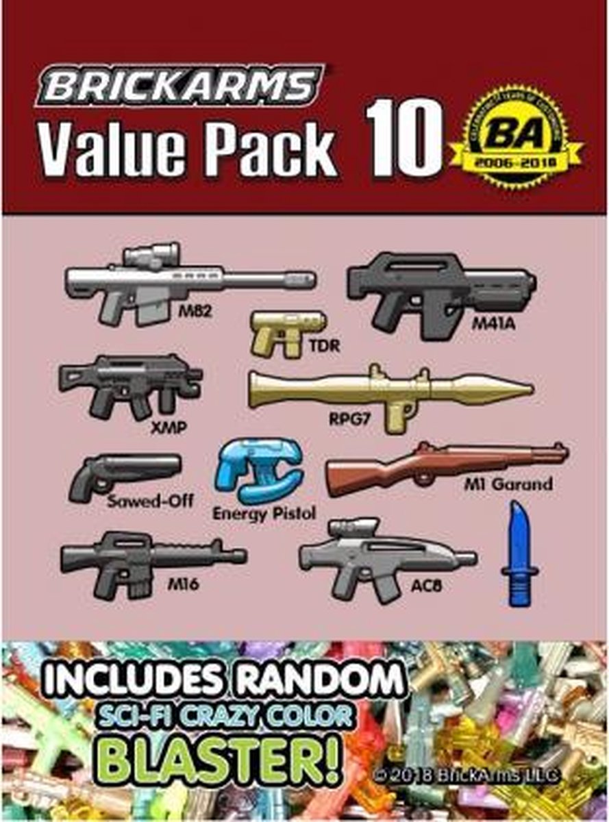 BrickArms Value Pack 10 wapen set voor LEGO Minifigures