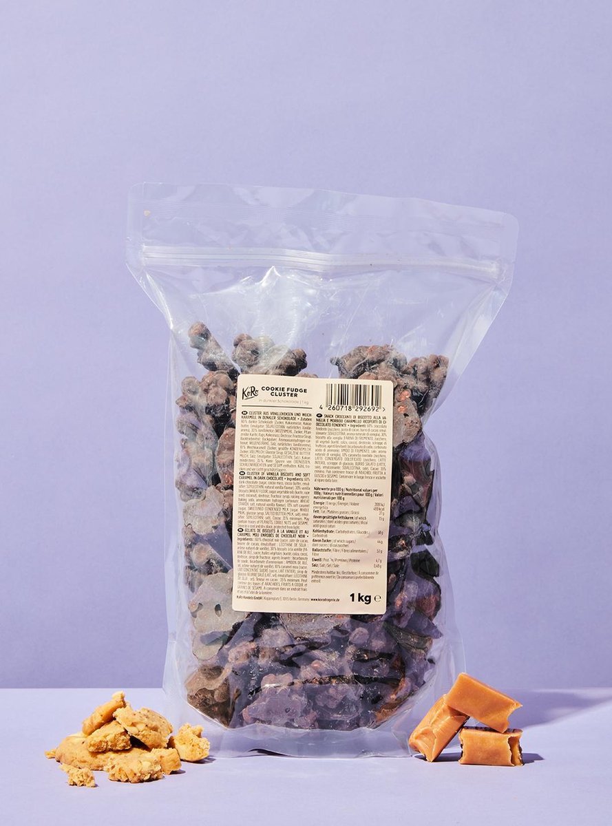 KoRo | Cookie Fudge Cluster donkere chocolade 1 kg