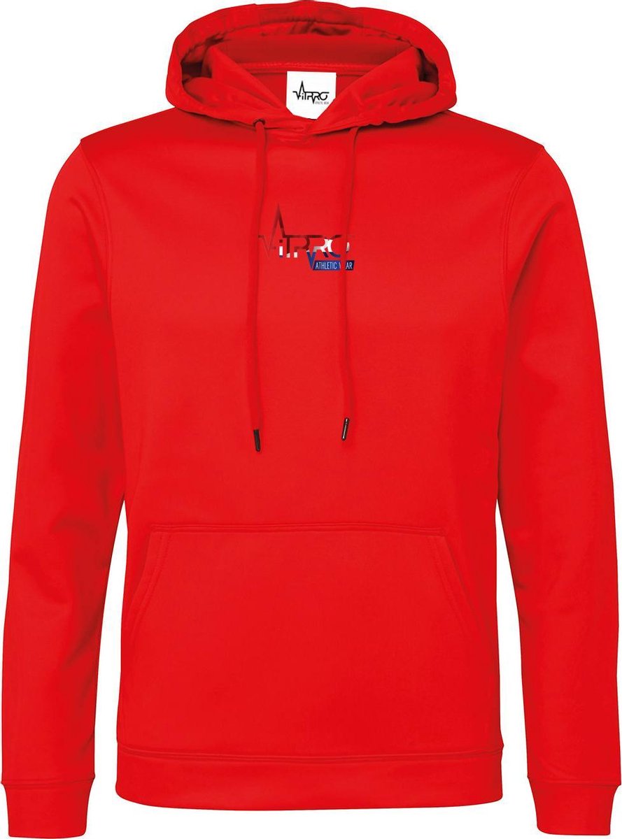 FitProWear Polyester Hoodie Dutch - Unisex -  Rood - Maat XXL / 2XL  - Mannen / Vrouwen - Sporttrui - Hoodie - Trui - Sweater - Polyester trui - Trui Capuchon - Sportkleding - Casual Kleding