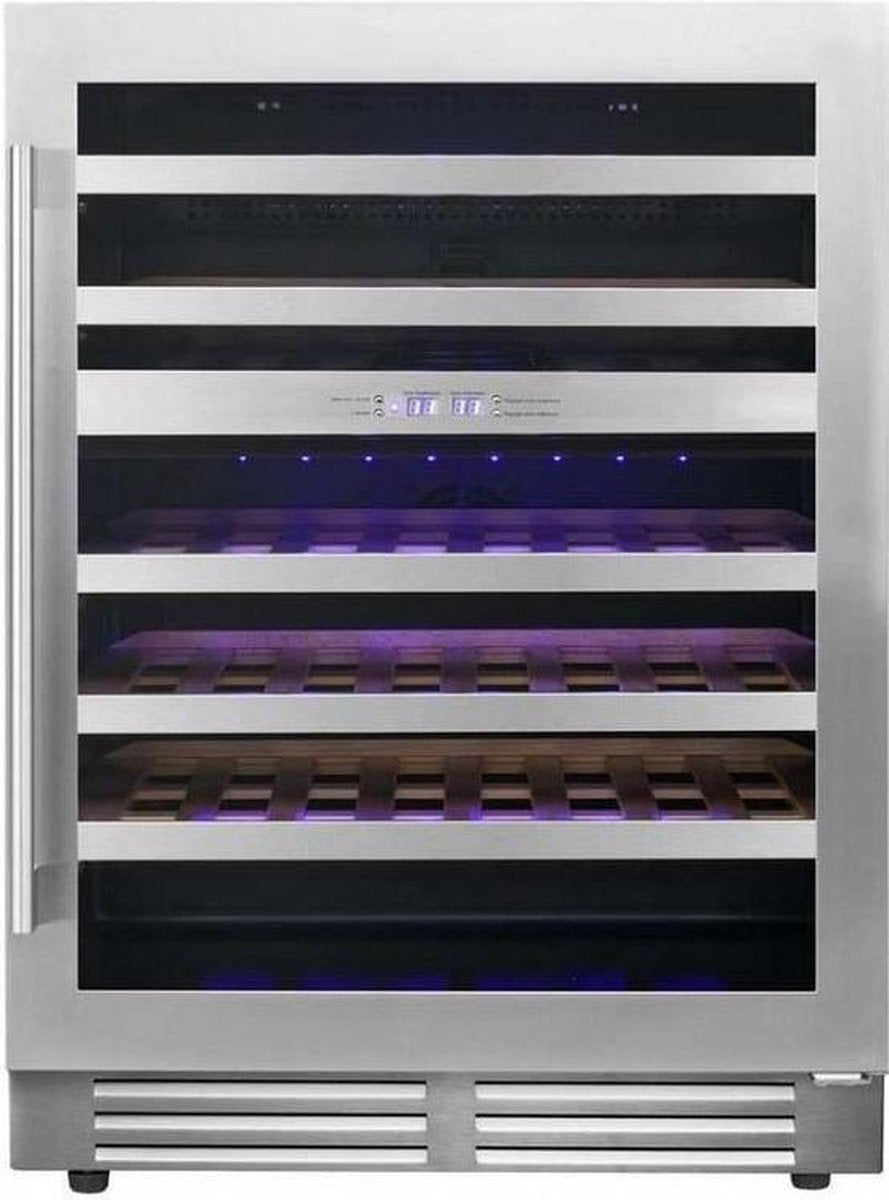 Le Chai LB468 - Wijnklimaatkast 2 zones - RVS - 60 cm breed - 46 Flessen