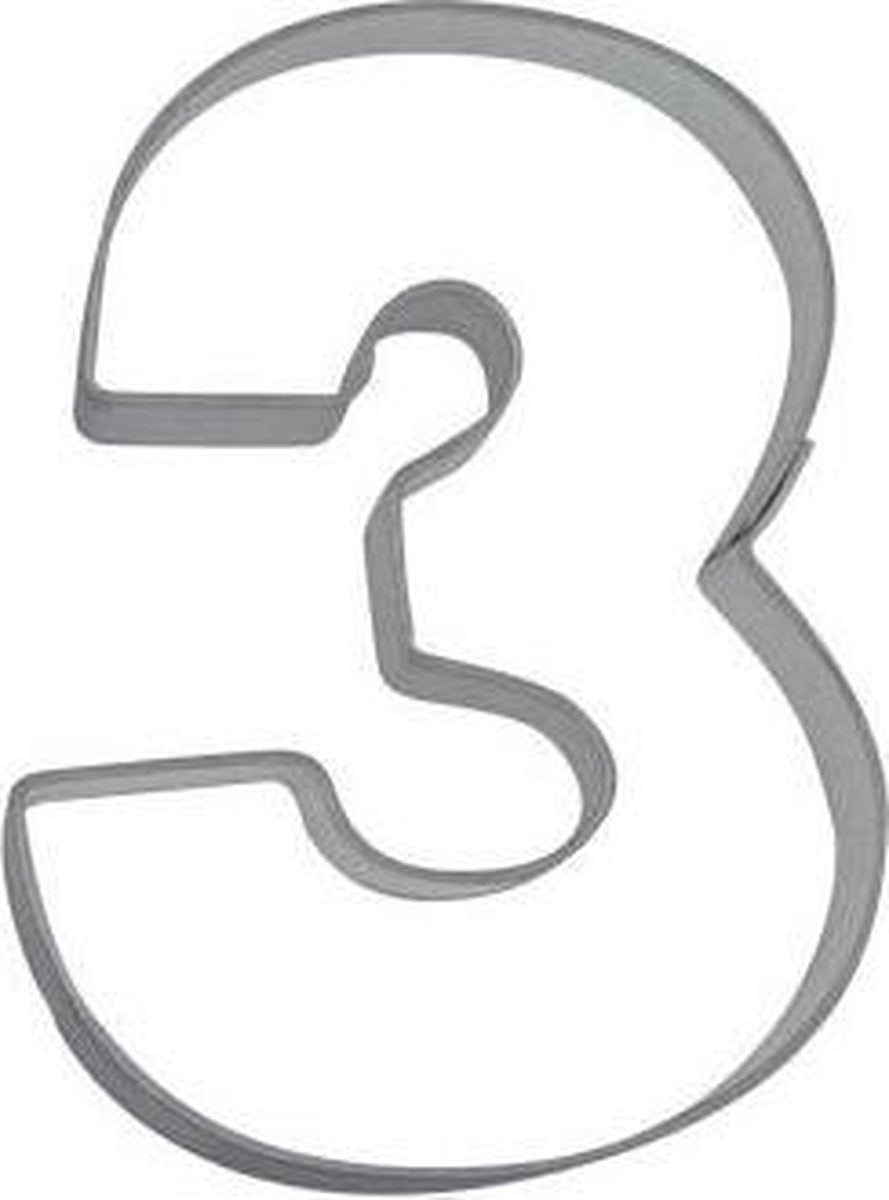 RVS uitsteker - cijfer / nummer - 3 / drie - St�dter