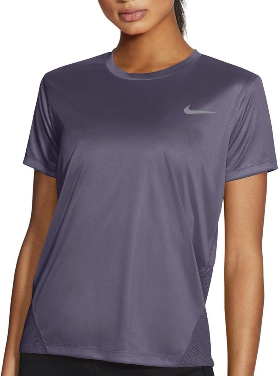 Nike - Miler Top Short Sleeve Women - Paars - Dames - maat  XS