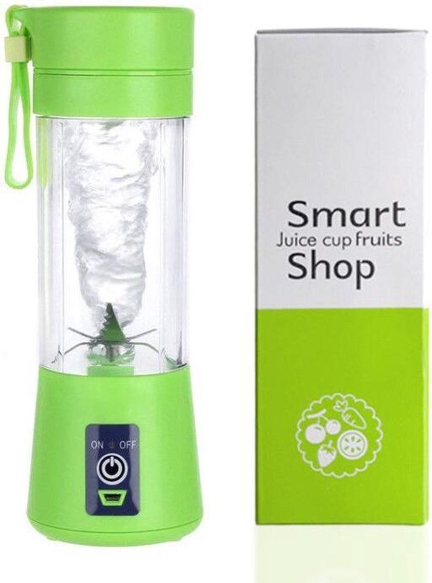 Oplaadbare JetBlender - Portable blender - Draadloos - Verse smoothies - 380 ml - Duurzaam - Healthy - Verse baby-/peuterhapjes - Blender Bottle - Groen - Inclusief Nederlandstalige Smoothierecepten