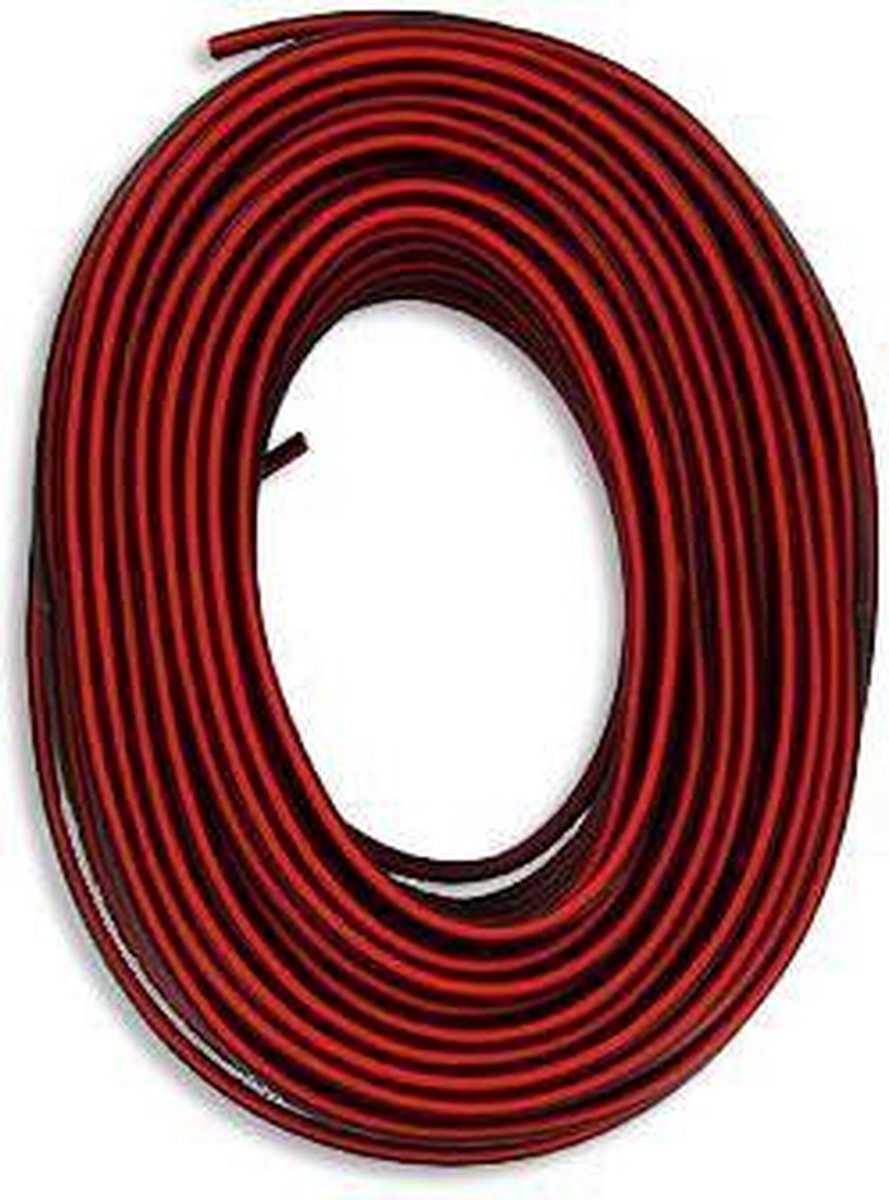 Kopp luidsprekersnoer zwart/rood 2 x 1