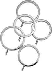 Solid Metal Cock Ring Set 5 Sizes