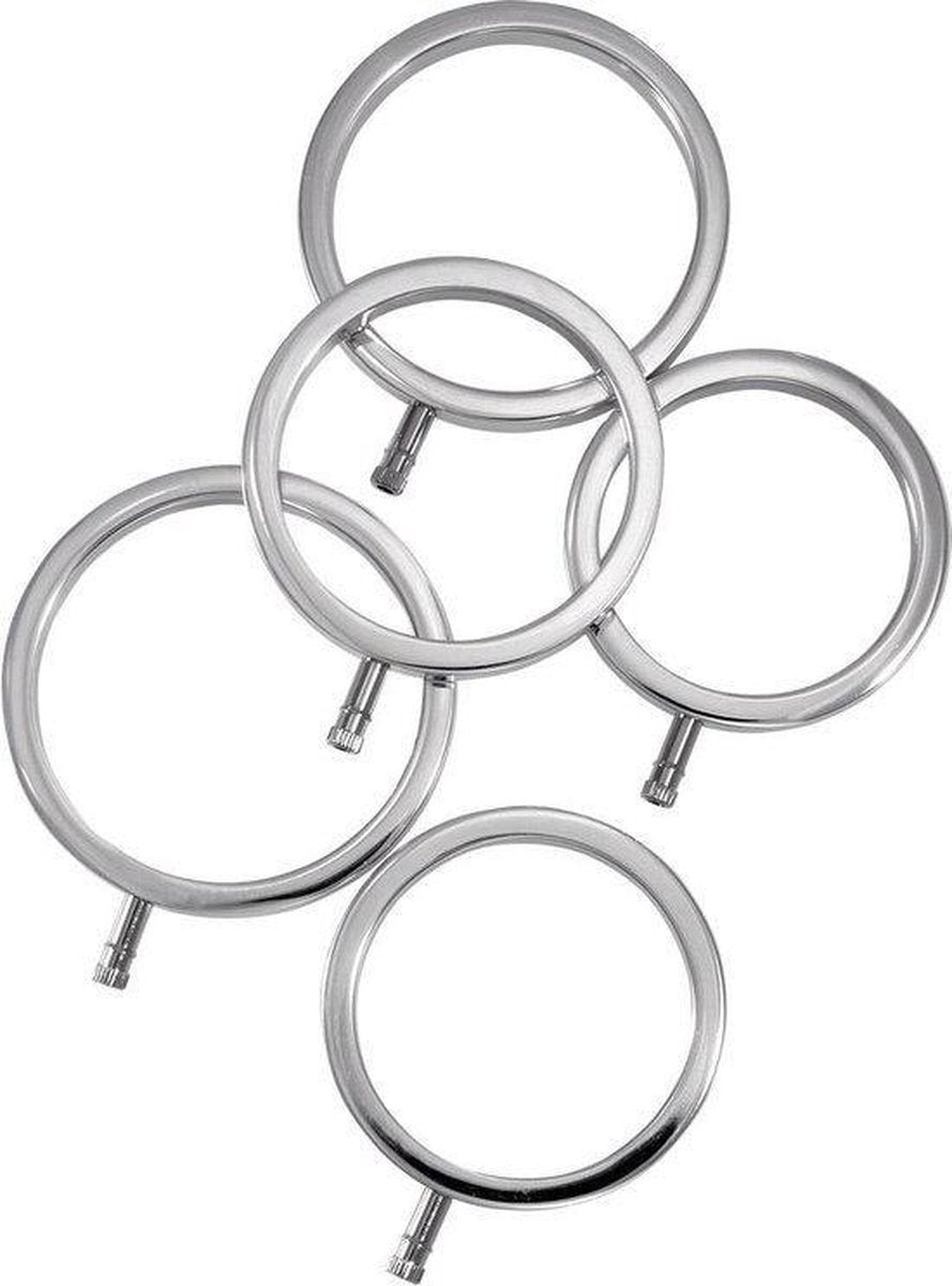 Solid Metal Cock Ring Set 5 Sizes